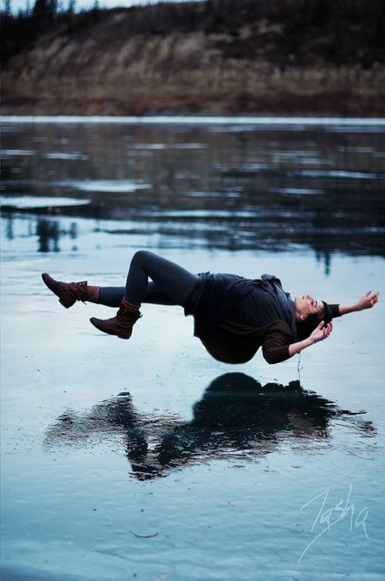 dreaming levitation young woman