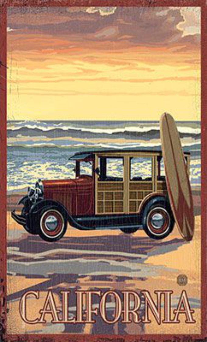 surfing history California old beach wagon