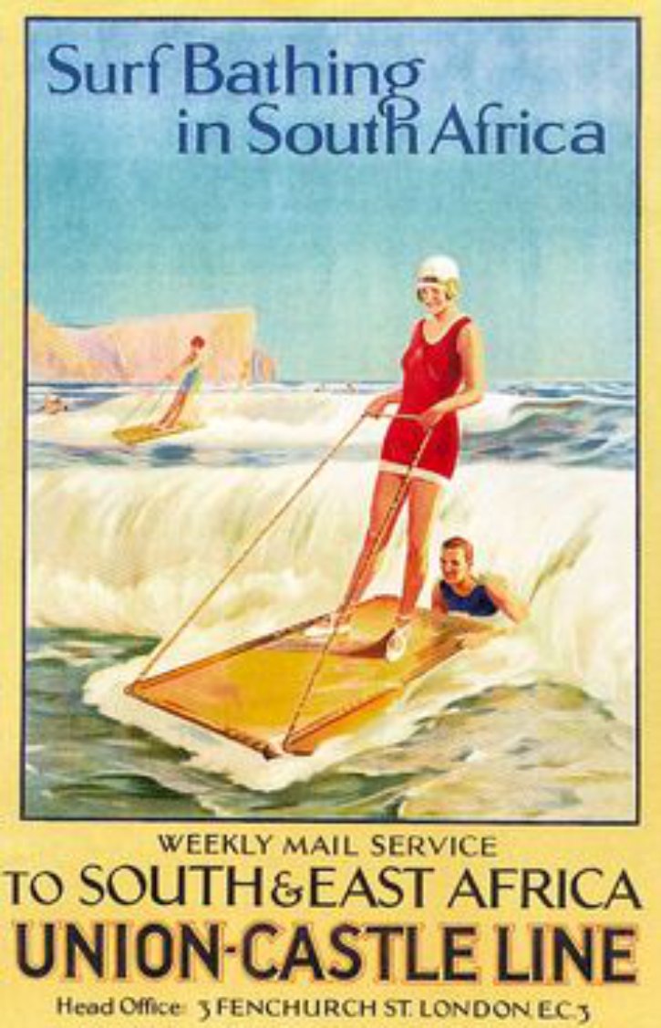 vintage poster surfing in South Africa